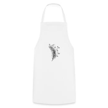 Vintage feather butterflies - Cooking Apron - white - Front - AI Model Male 185 dark (185cm)