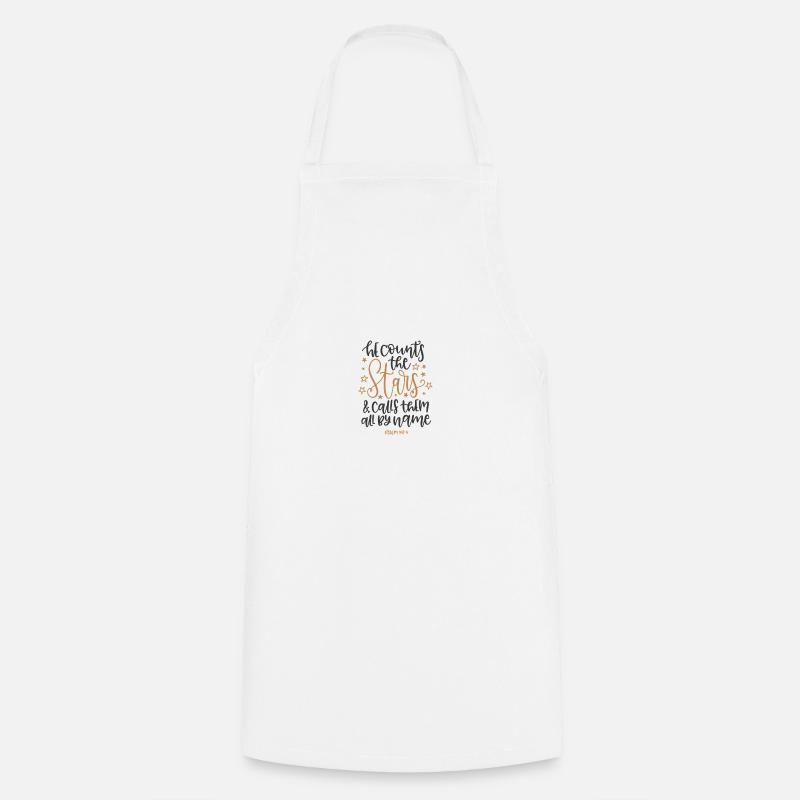 Psalm 147 4 5798 - Cooking Apron - white
