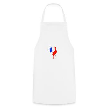 rooster blue white red - Cooking Apron - white - Front - AI Model Male 185 dark (185cm)