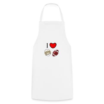 I love American Football - Kochschürze - Weiß - Vorne - AI Model Male 185 dark (185cm)
