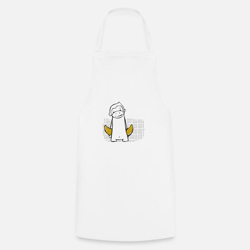 Monkey with banana - Cooking Apron - white
