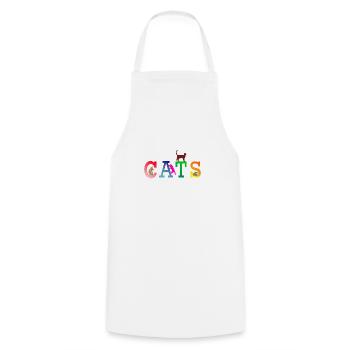 Cats - Cooking Apron - white - Front - AI Model Male 185 dark (185cm)