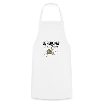 Je peux pas j ai tricot - Tablier de cuisine - blanc - Devant - AI Model Male 185 dark (185cm)