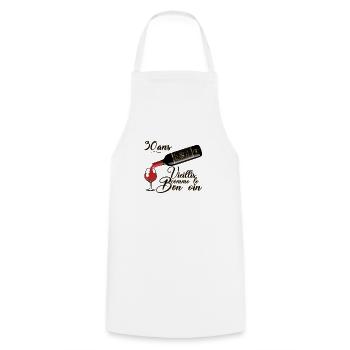 30 ans anniversaire vieillis bon vin humour alcool - Tablier de cuisine - blanc - Devant - AI Model Male 185 dark (185cm)