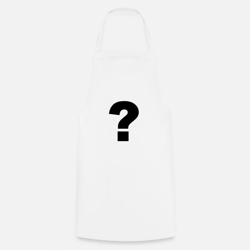 Point d’interrogation noir - Tablier de cuisine - blanc