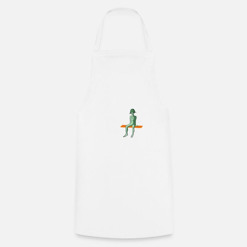 arlequin en vert - Tablier de cuisine - blanc