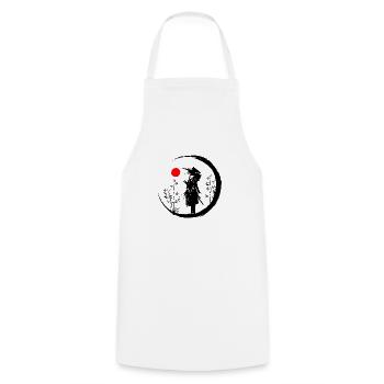 samourai - Tablier de cuisine - blanc - Devant - AI Model Male 185 dark (185cm)