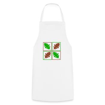 Feuilles de bois allemands feuilles glands automne - Tablier de cuisine - blanc - Devant - AI Model Male 185 dark (185cm)