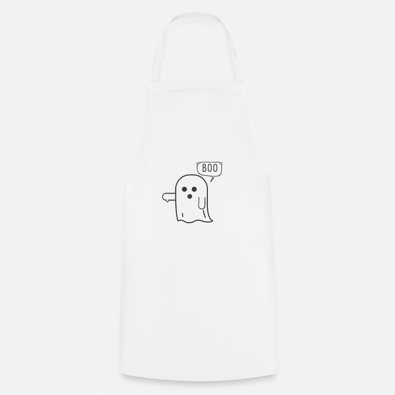 Ghost disapproval, Boo - Cooking Apron - white