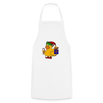 | de canard de bain elfe de Noël Noël - Tablier de cuisine - blanc - Devant - AI Model Male 185 dark (185cm)