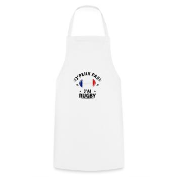 J'peux pas j'ai rugby - Tablier de cuisine - blanc - Devant - AI Model Male 185 dark (185cm)