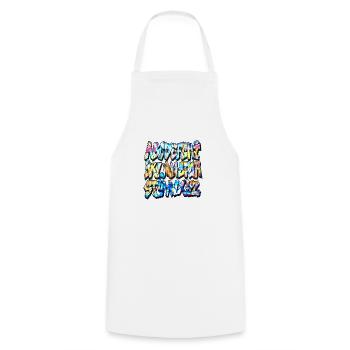 Graffiti alphabet - Cooking Apron - white - Front - AI Model Male 185 dark (185cm)