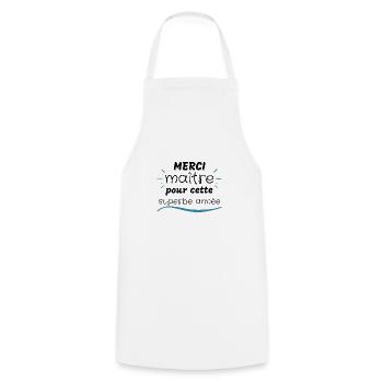 Merci maître pour cette superbe année - Tablier de cuisine - blanc - Devant - AI Model Male 185 dark (185cm)