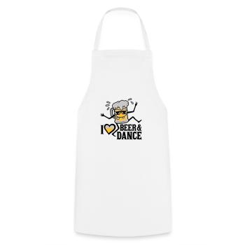 Love Beer and Dance - Cooking Apron - white - Front - AI Model Male 185 dark (185cm)