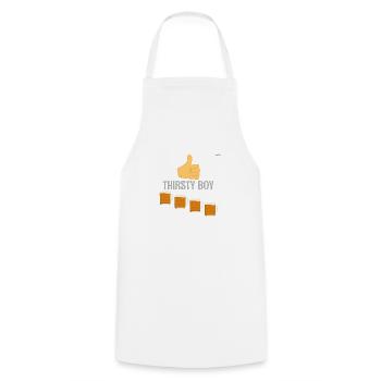 Thirsty boy - color - Cooking Apron - white - Front - AI Model Male 185 dark (185cm)