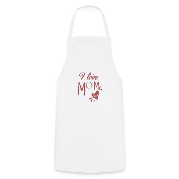 I love mom - Kochschürze - Weiß - Vorne - AI Model Male 185 dark (185cm)