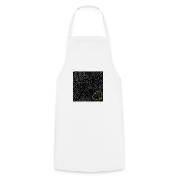 Sh*t man - Cooking Apron - white - Front - AI Model Male 185 dark (185cm)