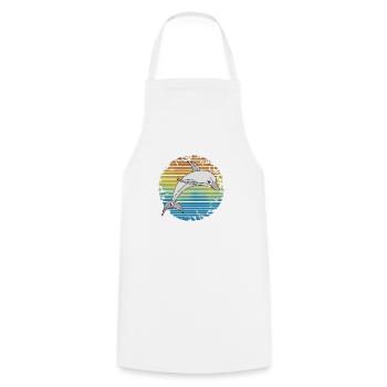 Dolphin - Cooking Apron - white - Front - AI Model Male 185 dark (185cm)
