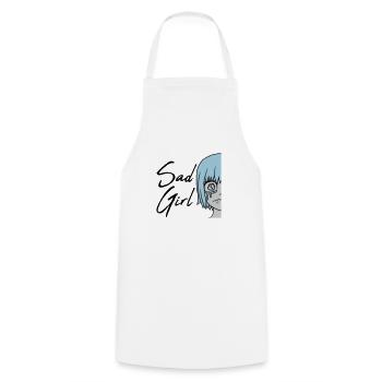 Visage de sad girl en pleurs - Tablier de cuisine - blanc - Devant - AI Model Male 185 dark (185cm)