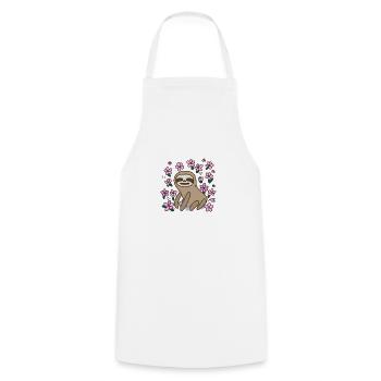 Lazy kawai flowers - Cooking Apron - white - Front - AI Model Male 185 dark (185cm)