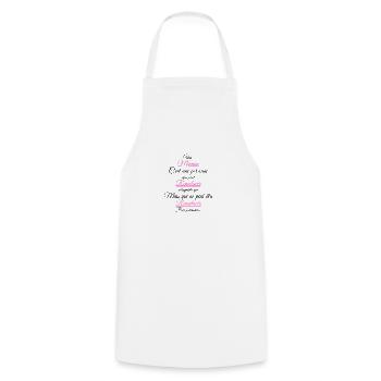 Une Maman c'est une personne... - Tablier de cuisine - blanc - Devant - AI Model Male 185 dark (185cm)
