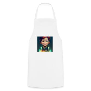 Smiling child - Cooking Apron - white - Front - AI Model Male 185 dark (185cm)