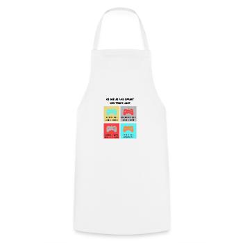 ce que je fais durant mon temps libre jeux vidéos - Tablier de cuisine - blanc - Devant - AI Model Male 185 dark (185cm)