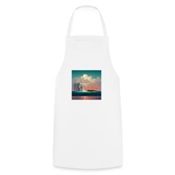 Peinture Future Paradise Island - Tablier de cuisine - blanc - Devant - AI Model Male 185 dark (185cm)