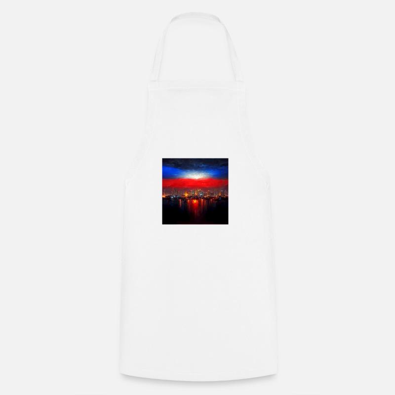 RitchieBryan manila bathed in red white blu - Cooking Apron - white