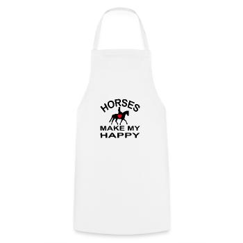 Horse - Cooking Apron - white - Front - AI Model Male 185 dark (185cm)