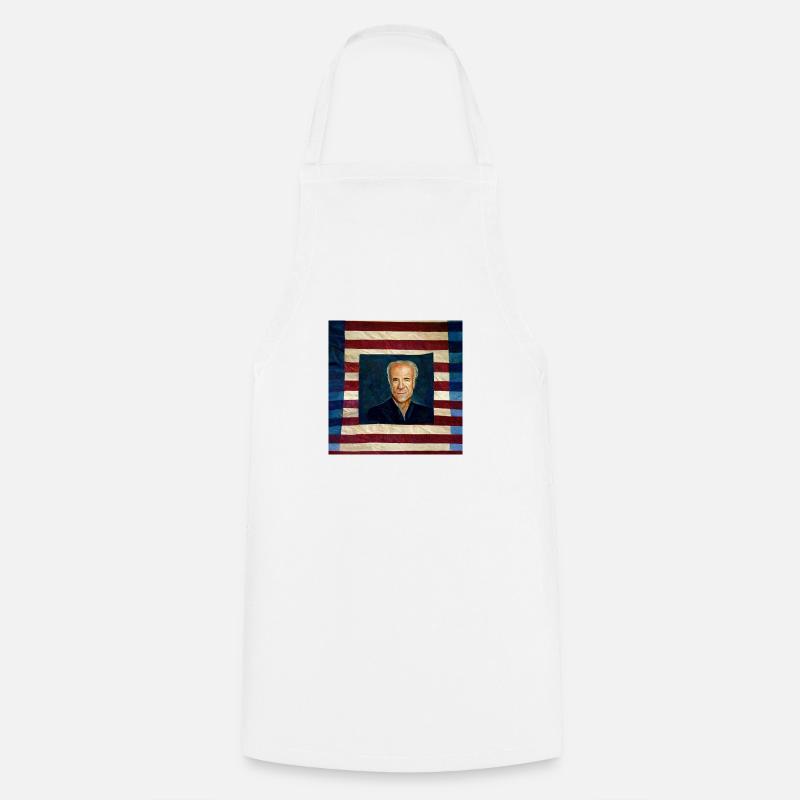 Drapeau des États-Unis avec Joe Biden - Tablier de cuisine - blanc