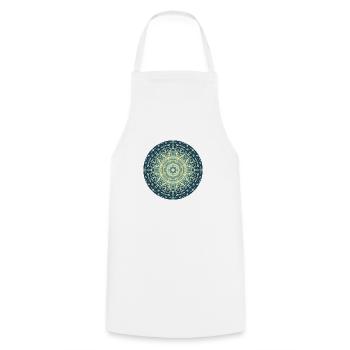 Mandala-Quantum 1 - Kochschürze - Weiß - Vorne - AI Model Male 185 dark (185cm)