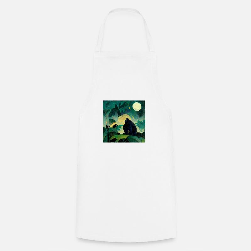 Gorille au clair de lune - Tablier de cuisine - blanc
