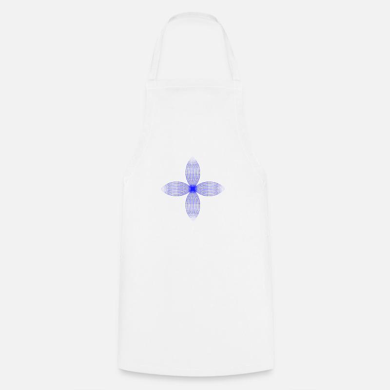 Fleur tribale (bleu) - Tablier de cuisine - blanc