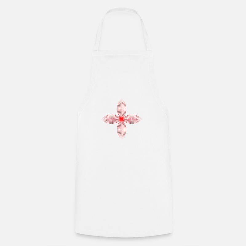 Fleur tribale (rouge) - Tablier de cuisine - blanc