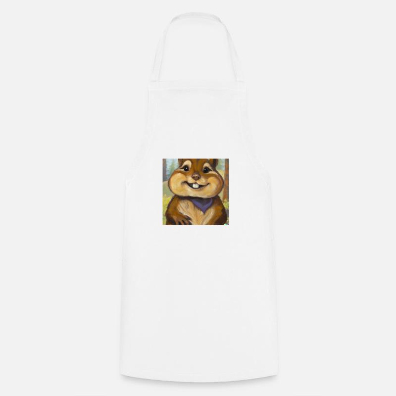 Happy Chipmunk - Cooking Apron - white