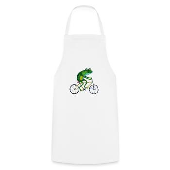 Frog On Bicycle - Cooking Apron - white - Front - AI Model Male 185 dark (185cm)