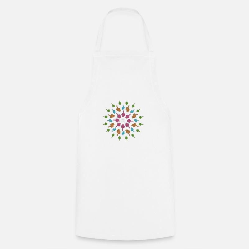 mandala de doigts - Tablier de cuisine - blanc