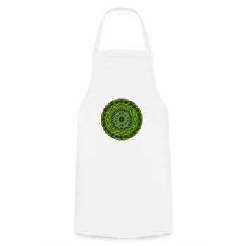 Mandala Graal 6 - Kochschürze - Weiß - Vorne - AI Model Male 185 dark (185cm)