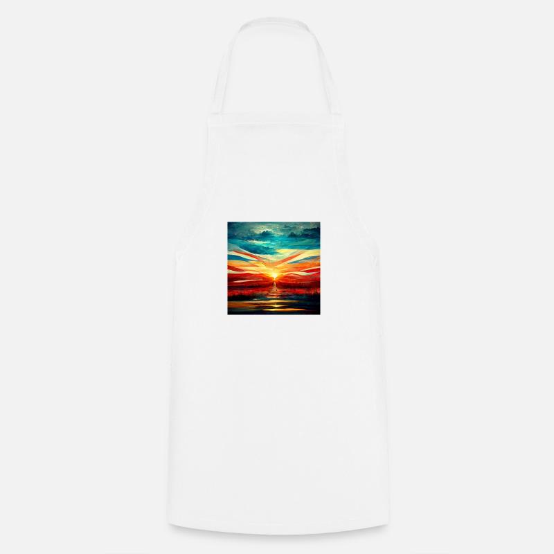 Happiness Sunset - Cooking Apron - white