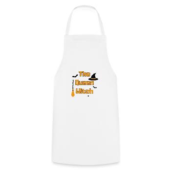 The Queen WITCH - Cooking Apron - white - Front - AI Model Male 185 dark (185cm)