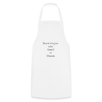 Besoin d'un jour entre Samedi et Dimanche - Tablier de cuisine - blanc - Devant - AI Model Male 185 dark (185cm)