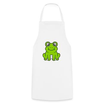 Small seated sweet frog - Cooking Apron - white - Front - AI Model Male 185 dark (185cm)