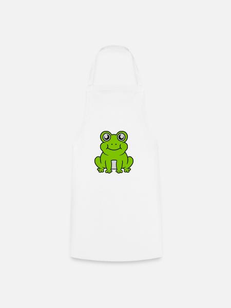 Kleiner sitzender süßer Frosch - Kochschürze - Weiß
