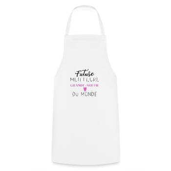 Future meilleure grande-soeur du monde - Tablier de cuisine - blanc - Devant - AI Model Male 185 dark (185cm)