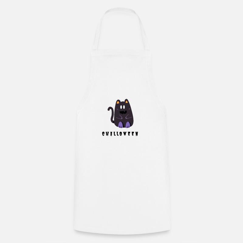 Chat Halloween - Tablier de cuisine - blanc