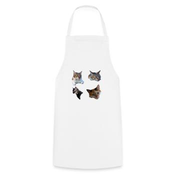 chat chatte chaton - Tablier de cuisine - blanc - Devant - AI Model Male 185 dark (185cm)