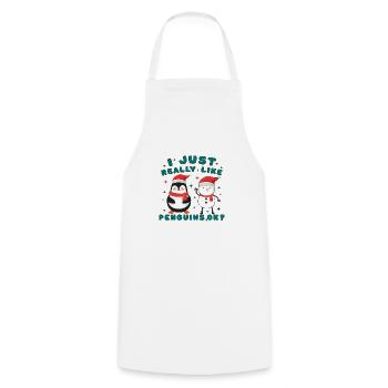 I just really like Penguins, ok? - Cooking Apron - white - Front - AI Model Male 185 dark (185cm)