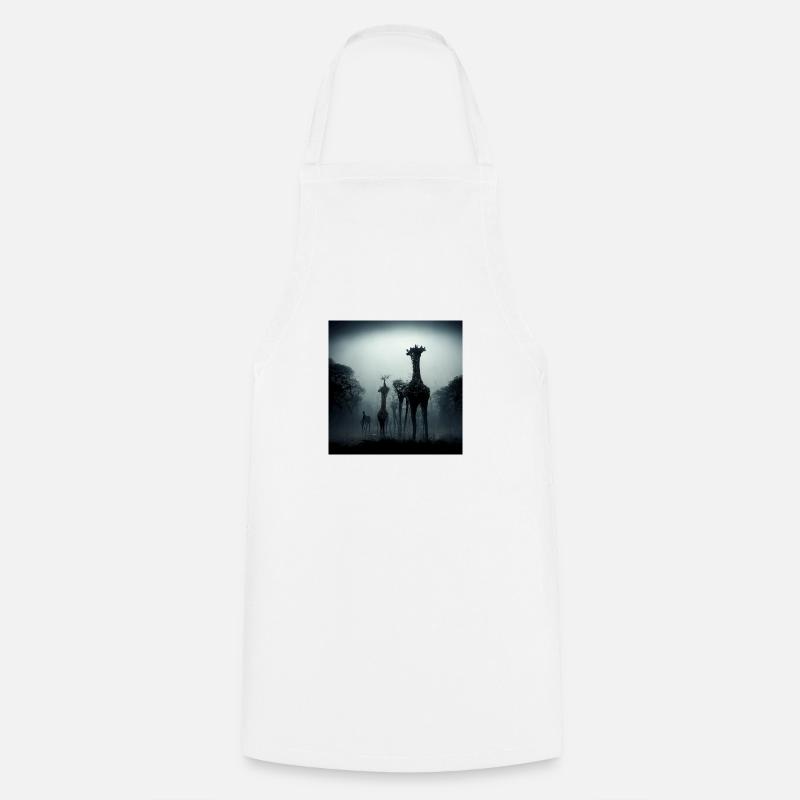 Girrafe in the dark - Cooking Apron - white