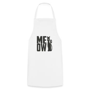 Meow Katze - Kochschürze - Weiß - Vorne - AI Model Male 185 dark (185cm)